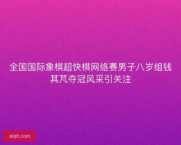 全国国际象棋超快棋网络赛男子八岁组钱其芃夺冠风采引关注