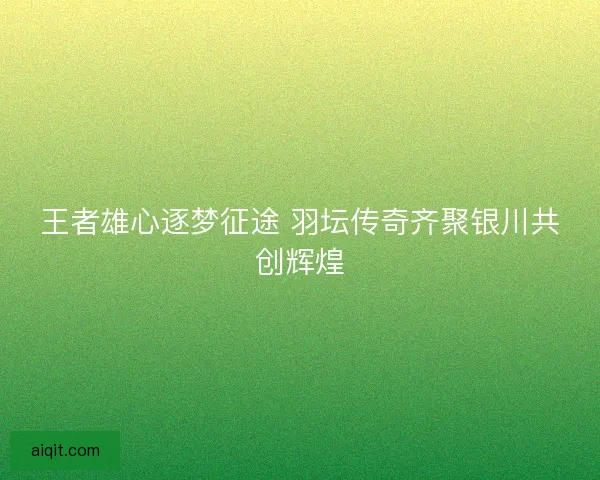 王者雄心逐梦征途 羽坛传奇齐聚银川共创辉煌